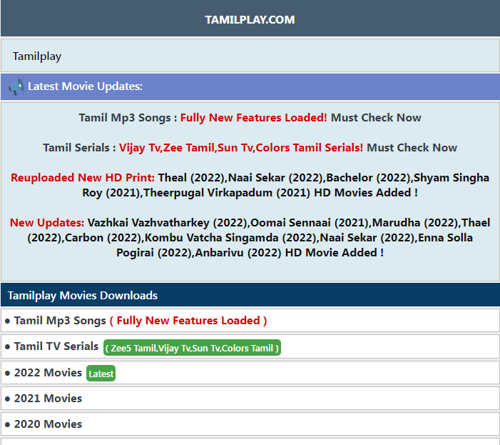 TamilPlay Tamil Movies Download