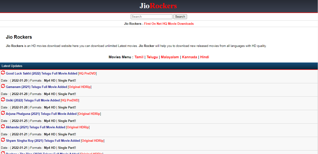 Jio Rockers Telugu Movies download